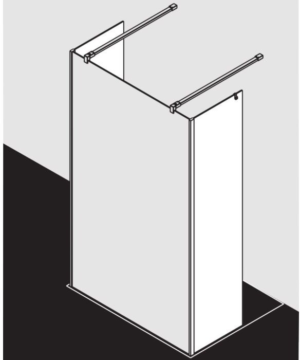 Kermi Xb Festfeld XBFFW03020VAK 31,7x200cm, silber hochglanz, ESG klar, Glasanlage