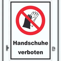 HB-Druck Handschuhe verboten Aufkleber A0 (841x1189mm)