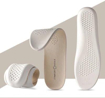 Uplifted Goods Soft Cowhide Latex Insoles For Comfort Shock Absorption And Odor Control cow Apricot 8m 9w