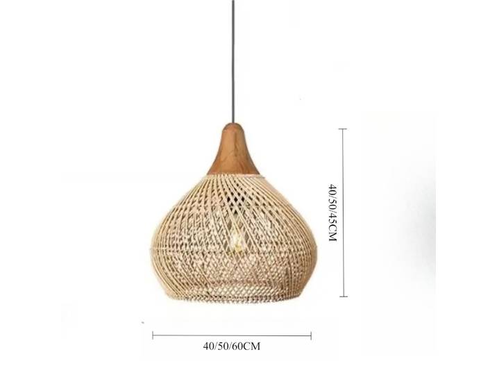 40-60CM Vintage bambou pendentif lumières Boho chinois suspension lampe pour E27 décoration de la maison luminaire bureau chambre Restaurant