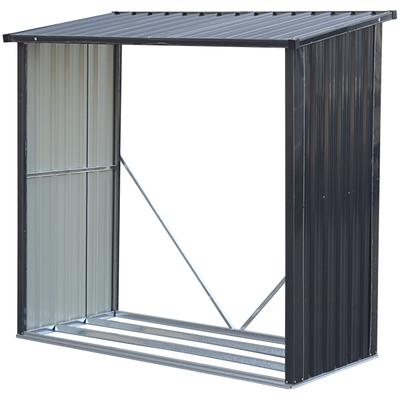 Kaminholzregal TEPRO "Wood Store Large", grau (anthrazit), B:157cm H:83cm T:164cm, Metall, Kaminholzlager, Kaminholzregal