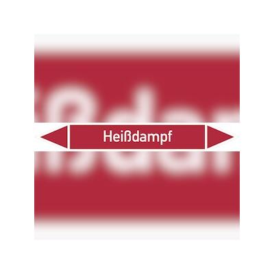 Rohrleitungskennzeichen Heißdampf - 270x37 mm Folie selbstklebend