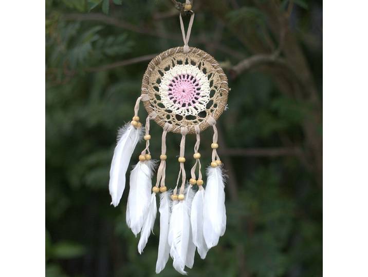 Bali Macramé Dromenvanger - Handgemaakt - Pastel Roze - 12cm