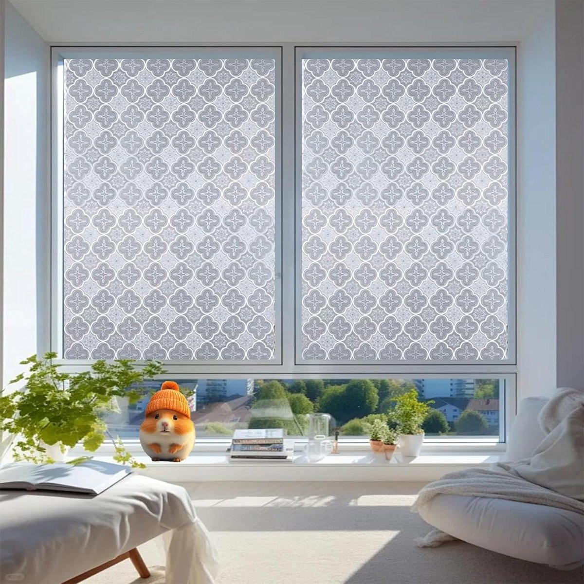 Raamfolie 3D Begonia Privacy Folie Zonder Lijm 85 x 180 cm