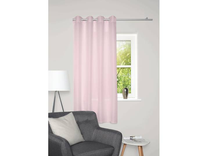 Vorhang HOME BASICS BENOGA , rosa, B:135cm H:175cm, Polyester, Gardinen, Vorhang, Ösenschal, Uni, Dekostruktur