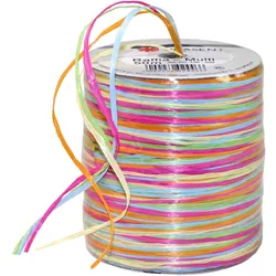 PRÄSENT Geschenkband Multi-Raffia 3 mm x 50 m pink/orange/grün/blau/natur