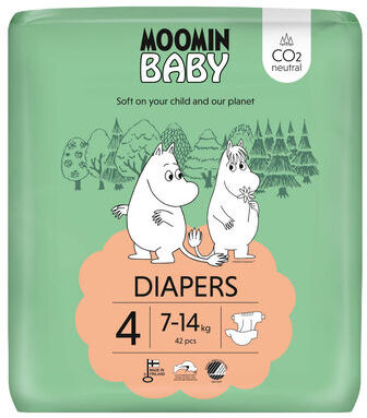 Moomin Baby Fraldas de Bebé 7-14kg T4 42 un