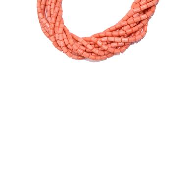 Schmuck-Kettenstrang FIRETTI "Schmuck Geschenk Halsschmuck Halskette Steinkette Edelstein Koralle", orange (koralle), BastelgrundmaterialienB:3cm L:40cm, Edelstein, Textil, Made in Germany - mit Koralle, B:3cm L:40cm