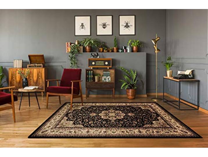 rugsx Tapis Classique Royal AGY - Tapis Doux pour Salon\, Chambre et Couloir\, Noir 400x500 cm