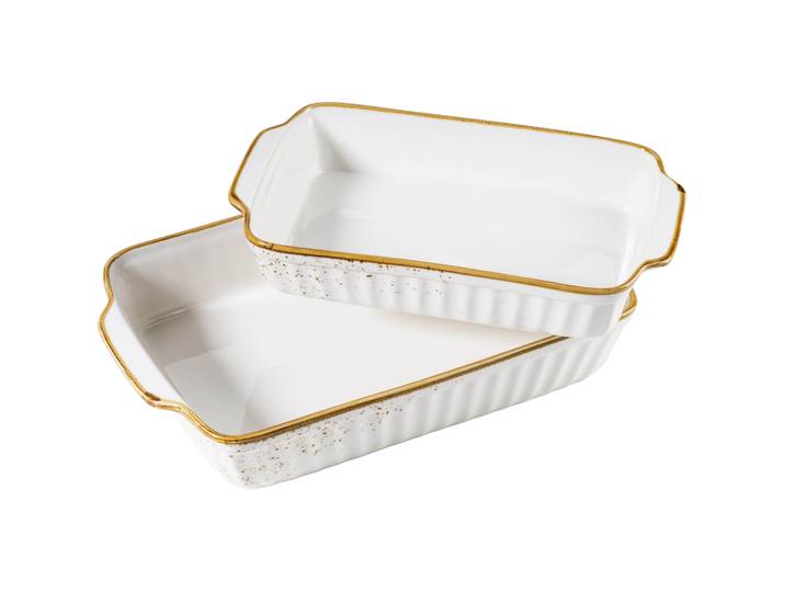 MÄSER Auflaufformen-Set Pintar braun/beige Porzellan Rechteckig