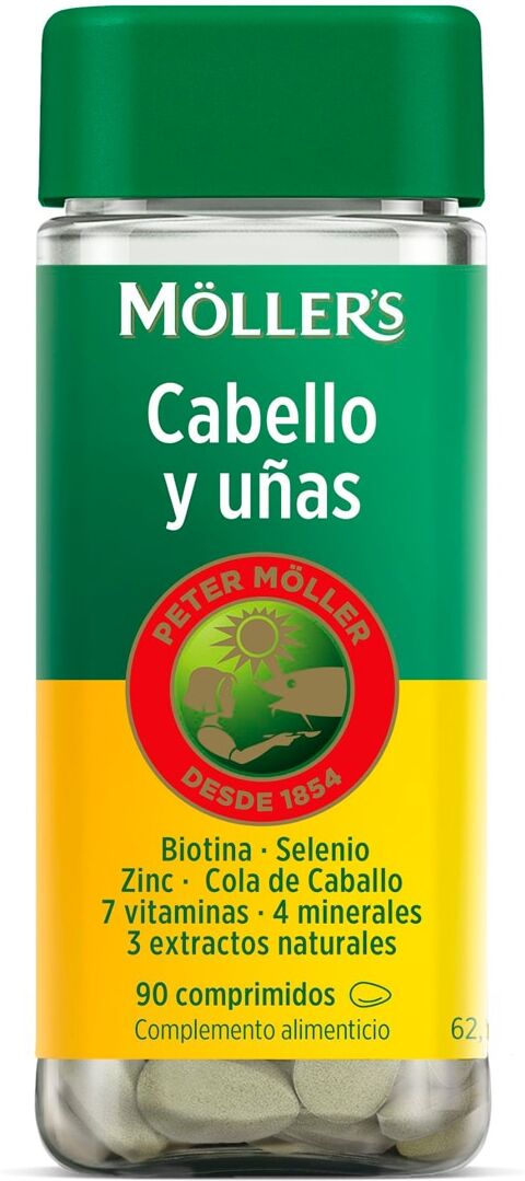 Möller's 90 Comprimidos Complemento Alimenticio Cabello y Uñas .