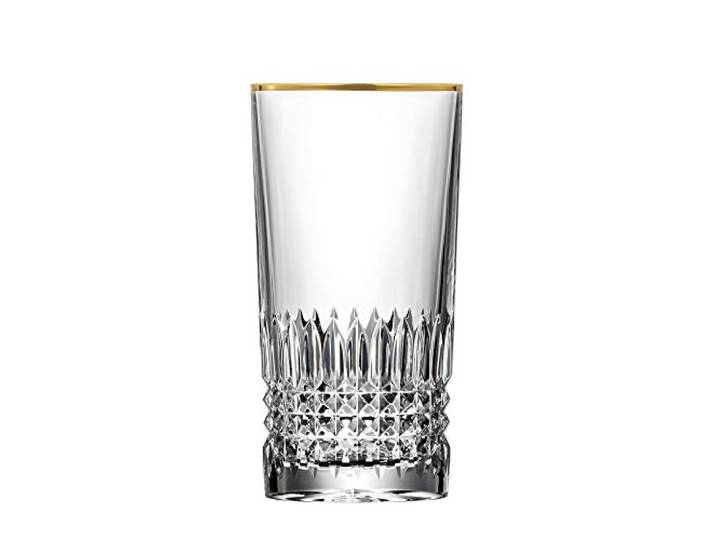 ARNSTADT KRISTALL Longdrinkglas Wasserglas Saftglas Empire Gold (14 cm) Kristallglas mundgeblasen · handgeschliffen · Handmade in Germany · inkl. 24 Karat Goldrand
