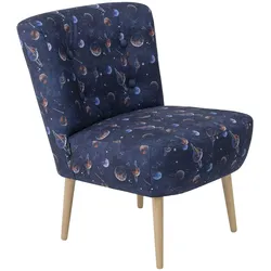 POLSTERSESSEL Kamle Flachgewebe blau