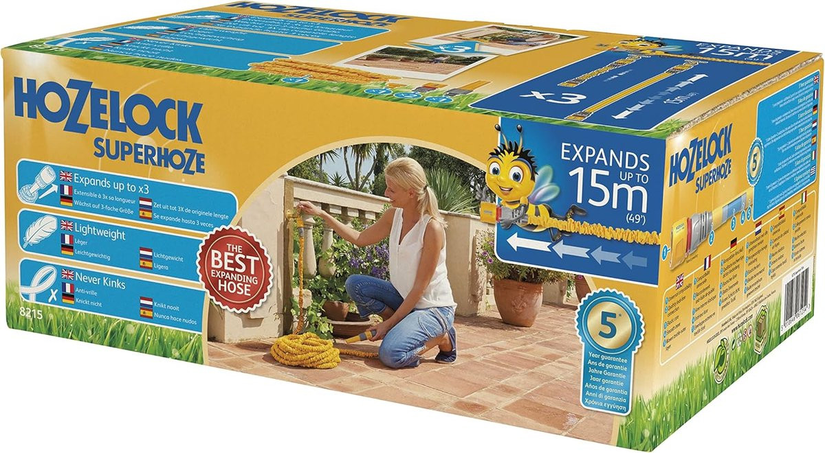Superhoze Flexibele Tuinslang Uitbreidingsslang 15 m - Zwart