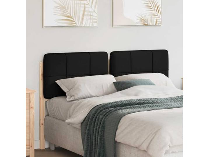 RJPLMFV Kopfteil gepolstert, Braun und Schwarz, 135 cm, massives Kiefernholz