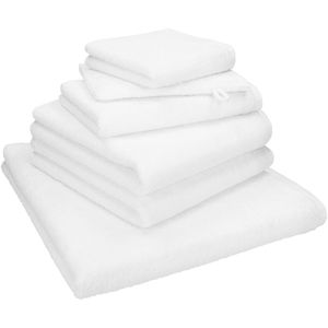 Betz Handtuch Berlin Set, weiß, 100% Baumwolle, 360 g/m², 2 Hand-, 1 Dusch-, 1 Gäste-, 1 Seiftuch & 1 Waschlappen