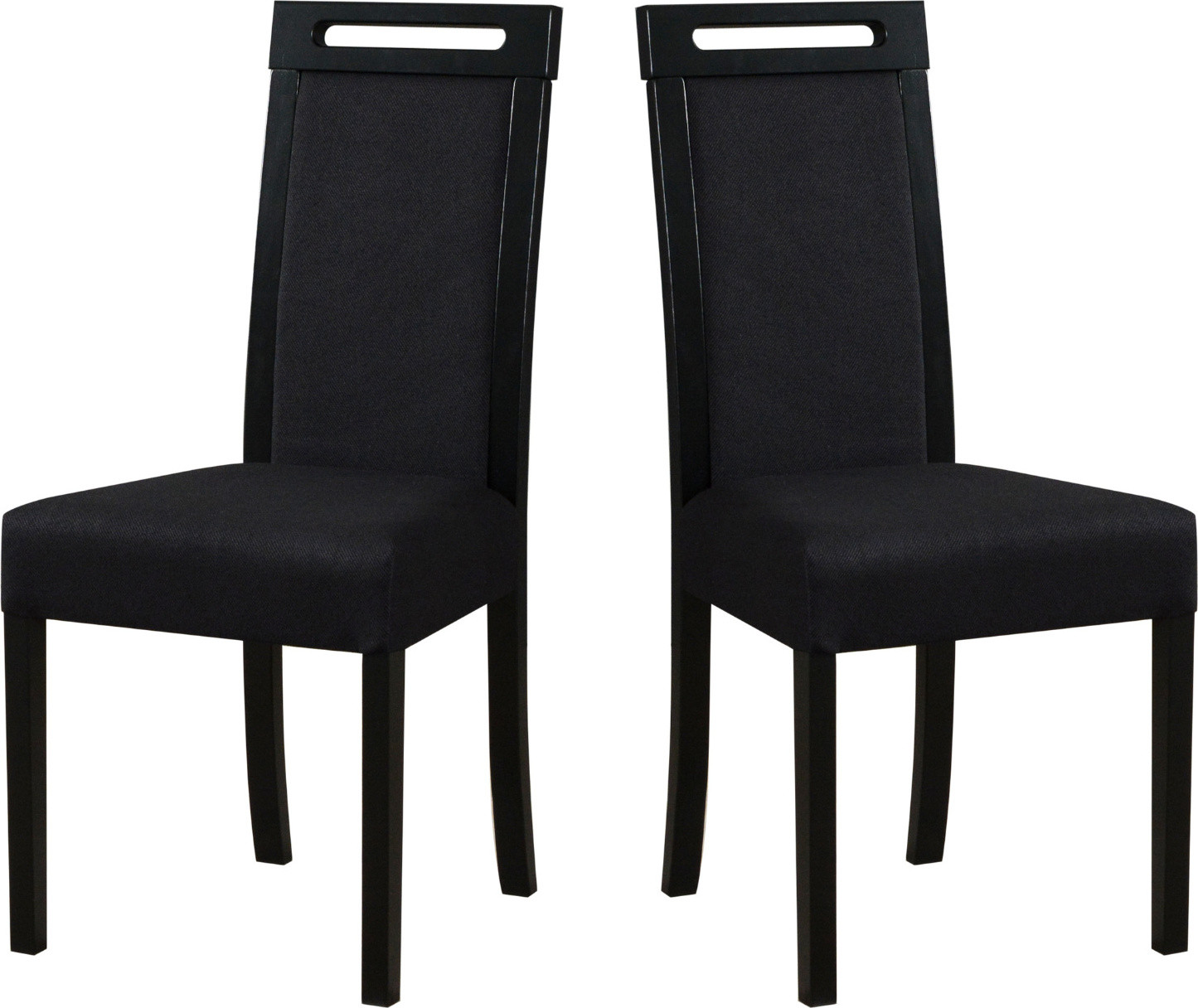 LeafDesign Eetkamerstoel Roma 5 set van 2 zwart massief eikenhout