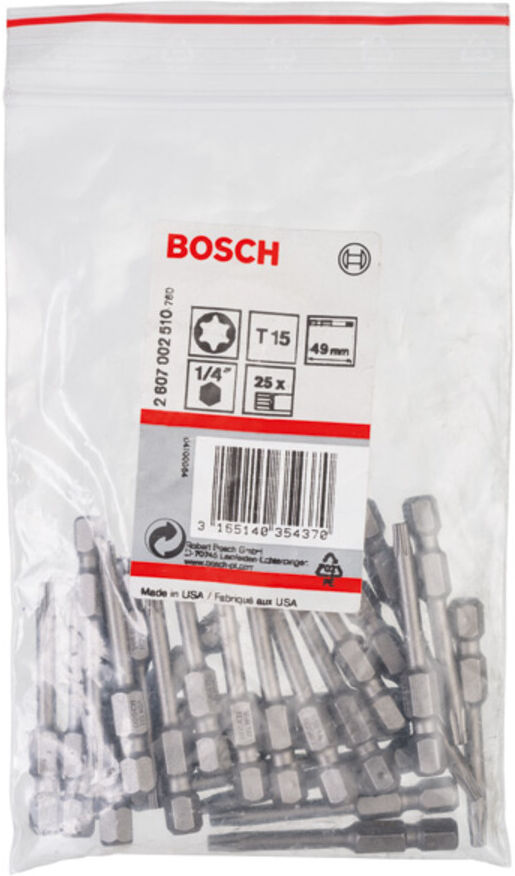 Bosch Schrauberbit Extra-Hart, T15, 49 mm (2607001634)
