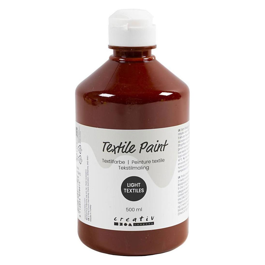 Creativ Company Textile Paint, semi opaque, brown, 500 ml/ 1 bottle (500 ml) (7034152)
