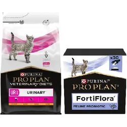 PURINA Veterinary PVD UR Urinary Cat 5kg + PURINA PVD FortiFlora 30 Beutel