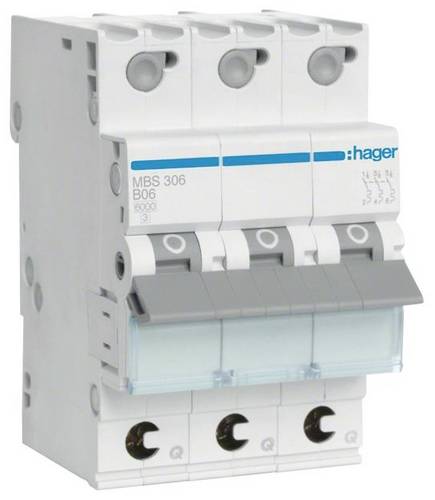 Hager MBS306 Leitungsschutzschalter 3polig 6A 400V