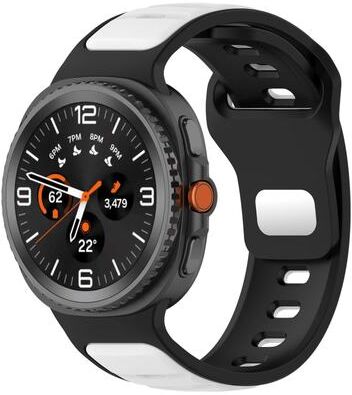 Everyday Crate Samsung Galaxy Watch8 Classic Silicone Watch Band Dual Color Adjustable Sport Strap black White