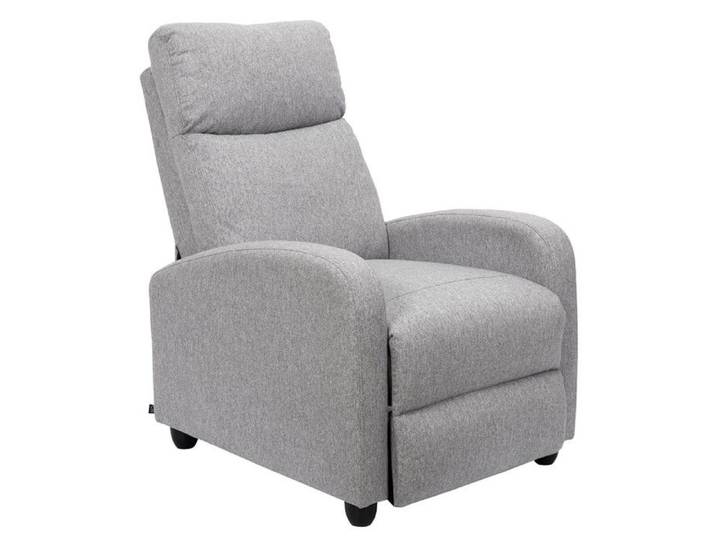 SOFEN - Fauteuil de Relaxation Matelassé Gris Clair