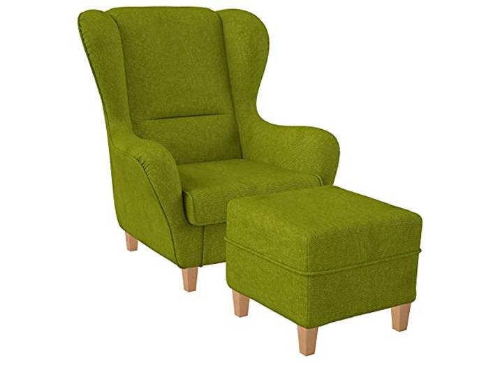 Supellex Ohrensessel »Sofia«, Design Webstoff Vienna, Hellgrün (Design-Nr.: 5119), wahlweise mit Hocker