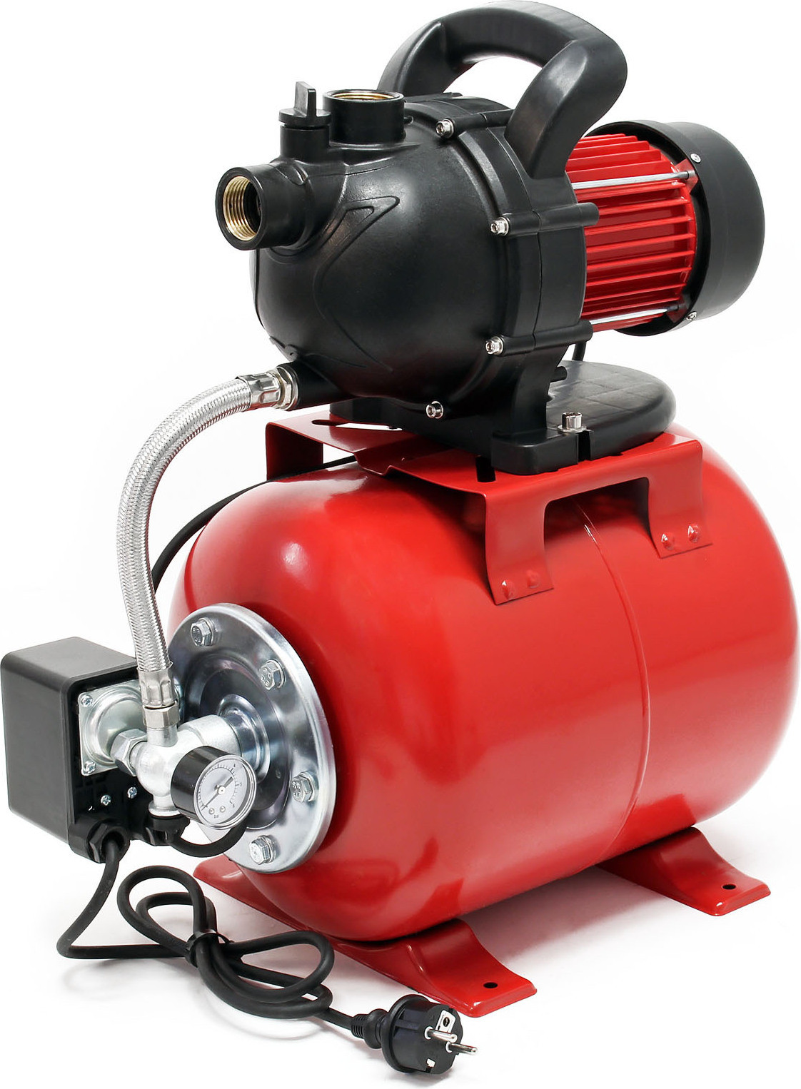 Wiltec Huiswaterwerk 1000W Tuinpomp met Drukregelaar en Manometer, 3500 liter per uur
