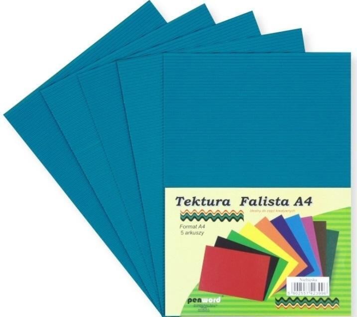 Penword A4 golfkarton blauw, 5 stuks