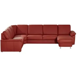 Kollektion Kraft Wohnlandschaft Leder Carolin ¦ rot ¦ Maße (cm): B: 330 H: 91 T: 240.0