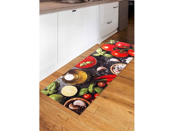 Küchenläufer mit rutschhemmender Rückseite, Multicolor, Maße: 60x115 cm