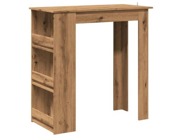HAQWRDQSG Bartisch mit Regal Stehtisch Artisan-Eiche 100x50x103,5 cm Kompakter Tresentisch für Küche und Esszimmer mit 3 offenen Fächern für Getränke, Gläser und Dekoration.