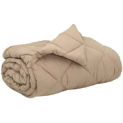 vidaXL Ganzjahresbettdecke Taupe 220 x 200 cm Mikrofaser
