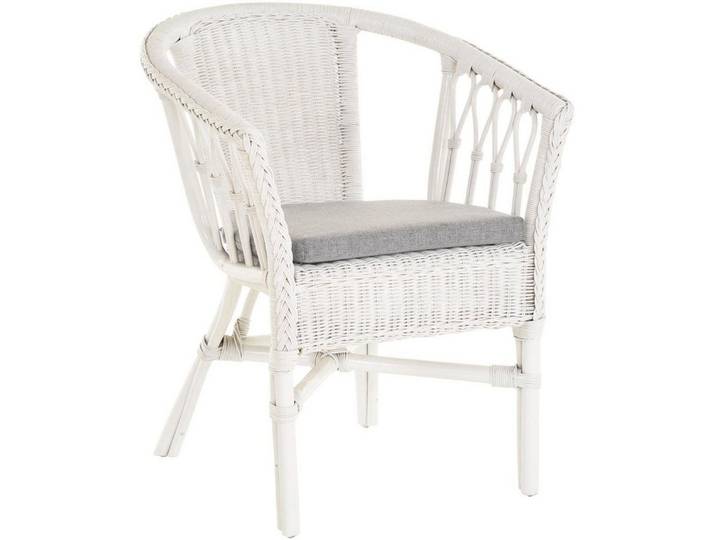 Krines Home Sessel Stapelbarer Rattansessel Bistro Sessel mit Armlehnen Flechtsessel (Sessel nach Auswahl ohne oder mit Polster), in Handarbeit geflochten
