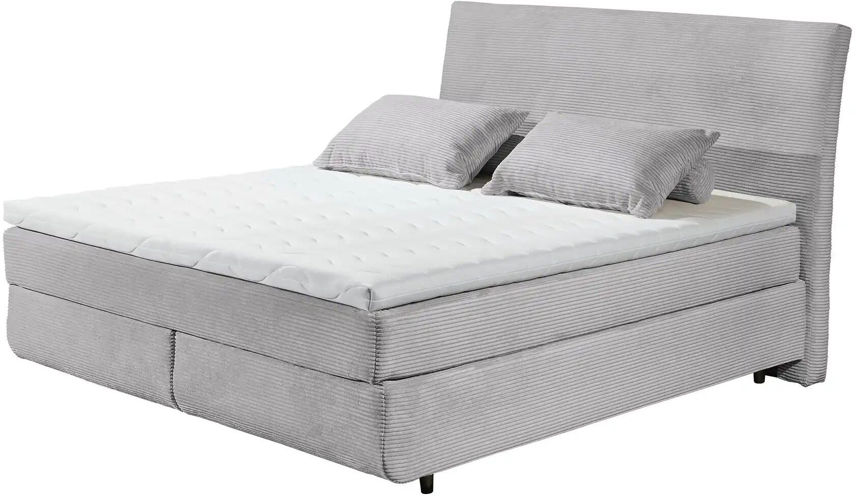 Höffner Boxspringbett  Kent ¦ grau ¦ Maße (cm): B: 185 H: 126