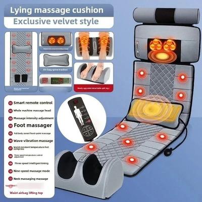 Uplifted Finds Full Body Wave Style Vibration Massage Mattress With Pressure Point Therapy 5 In 1 flannel New