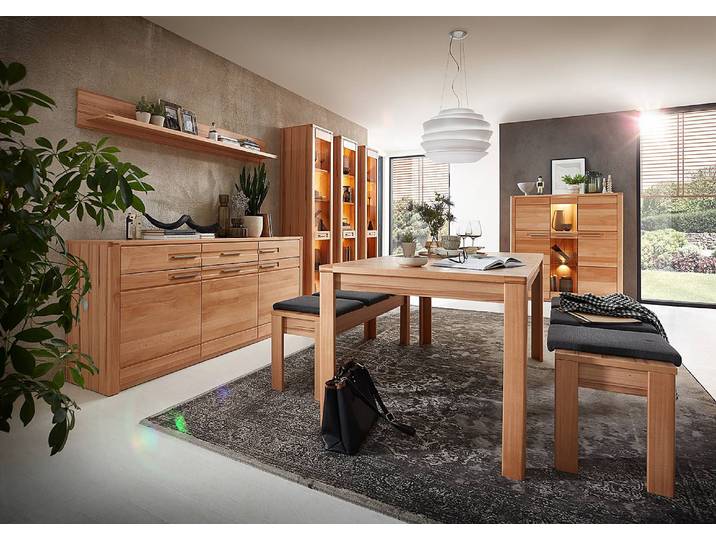Buffet duramen de hêtre massif verni Marron 180 x 24 x 22cm