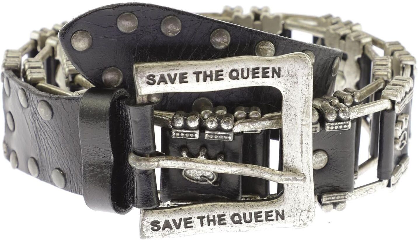 Save THE Queen! Damen Gürtel, Schwarz, Gr. 95, Leder - Second Hand