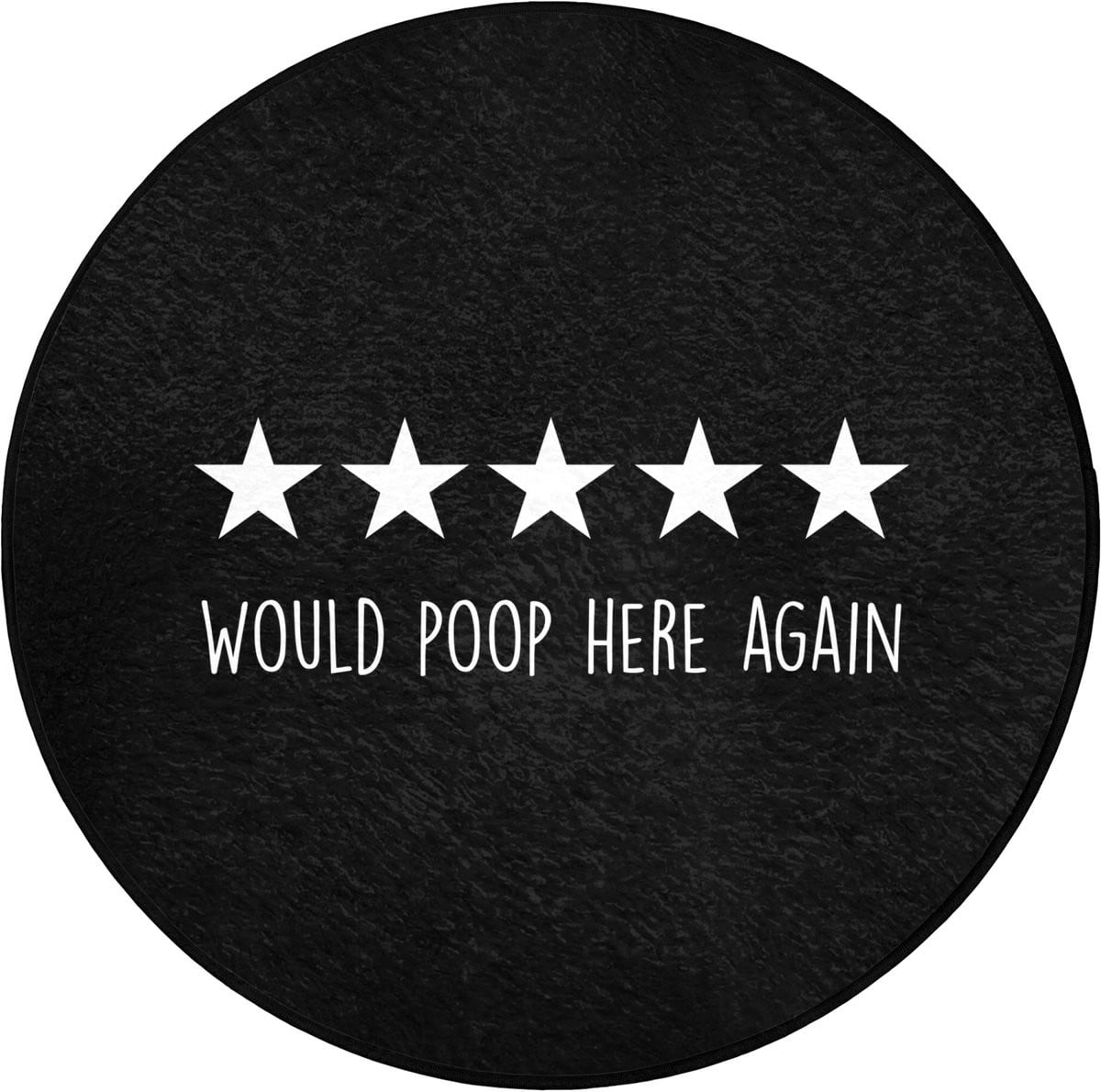 OnlyWow WC mat rond 70x70 cm - Antislip - Zwart - Quotes - Would poop here again