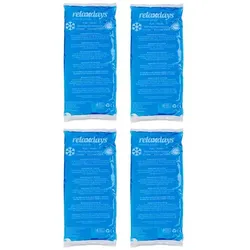 Relaxdays Kühlpads rechteckig 4er Set blau Weiß,Blau
