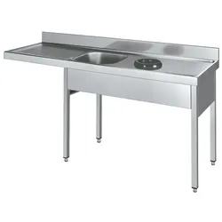 EURAST - Spüle mit rahmen 1 abtropffläche, 1 becken und ring für die entsorgung - 1800x700x850 mm - 228I817L