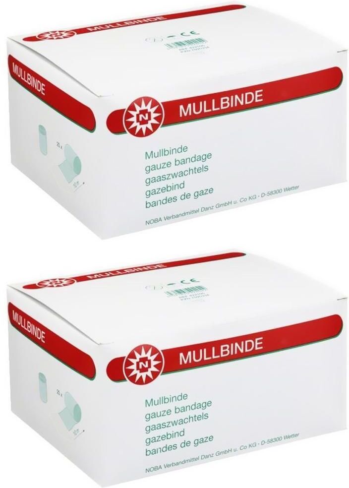 NOBAMED Mullbinden 8 cmx10 m 2x 2x20 St Binden