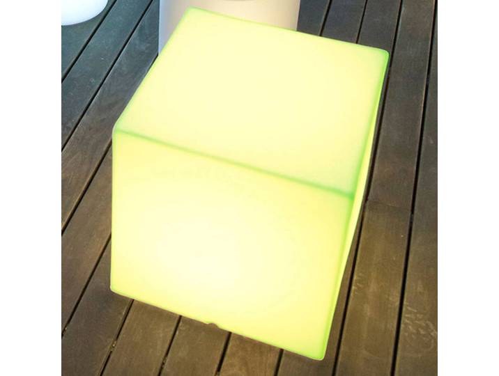 Newgarden Solarleuchte Cuby Würfel, Höhe 53 cm Cuby, dimmbar, weiß / opal, Kunststoff, Modern, Solarleuchte