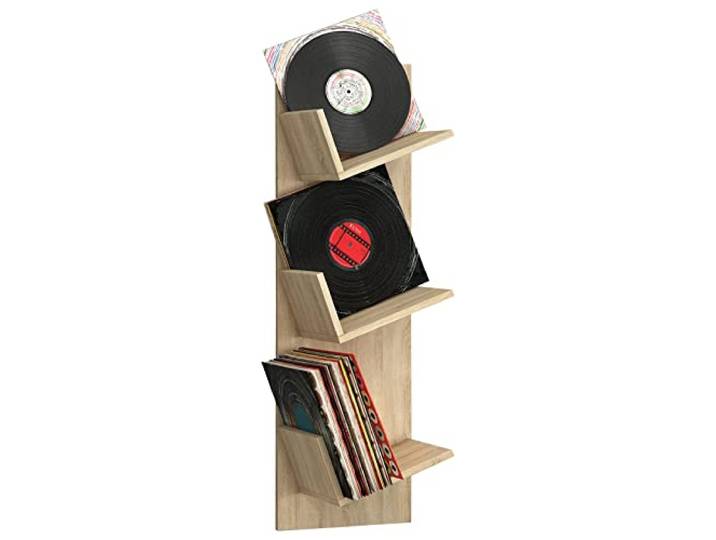 VCM CD/DVD Regal Sonoma-Eiche 33x26x106 cm 3 Fächer Holzwerkstoff CDs