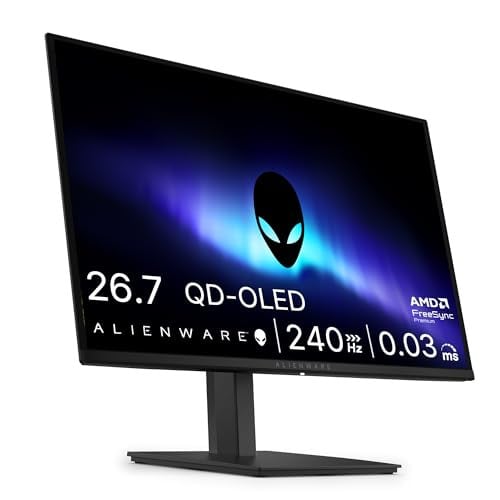 Alienware AW2726DM 27 inch Gaming Monitor - QHD 2560x1440, 240Hz, QD-OLED, Zwart
