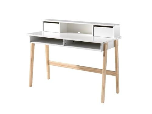 Vipack KIDDY Bureau met Top Cabinet Wit, B/D/H: 120 x 90 x 55 cm