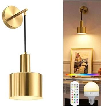 Uplift Picks LumaArt Rechargeable RGB Wall Sconce Set gold (1 Pack) 0 5 W