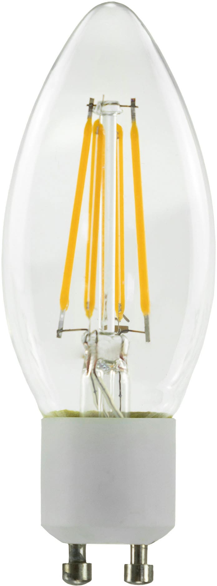 SEGULA LED-Leuchtmittel "LED Kerze - GU10", Energieeffizienz: F (A-G), transparent (klar), L:95cm Ø:3,5cm, Leuchtmittel, LED Kerze - GU10, 2200K, klar, 3W, CRI 90, dimmbar