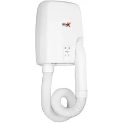 Haartrockner Simex Hotel Line ABS weiß 1100 W mit Stecker/Adapter für Rasierapparat, zur Wandmontage